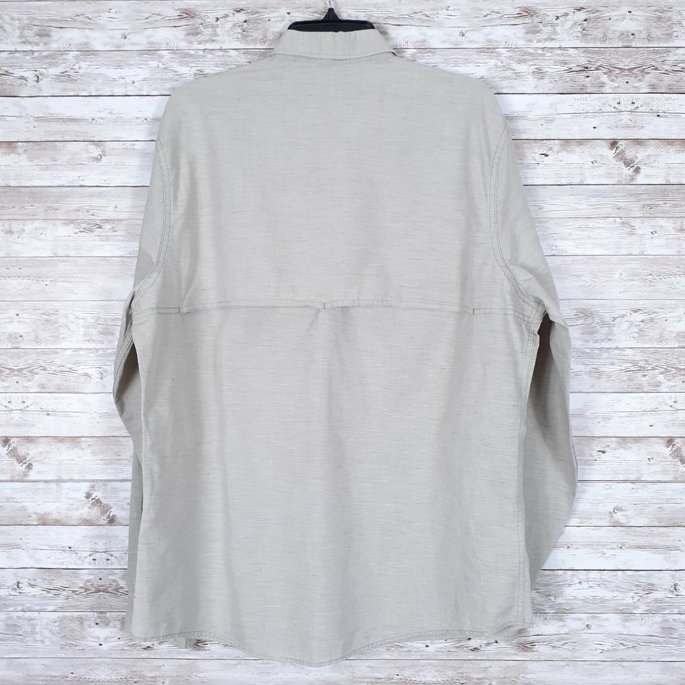 Eddie Bauer Mens Linen Shirt L Back Vent 874 - Picture 2 of 4